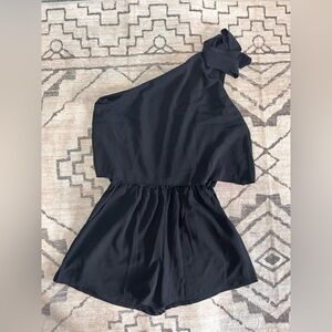 Pink Lily Black Strapless Romper